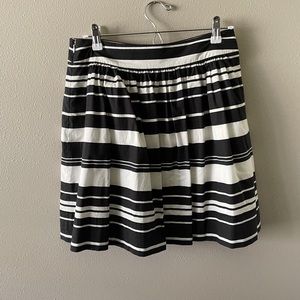 White and black striped skirt